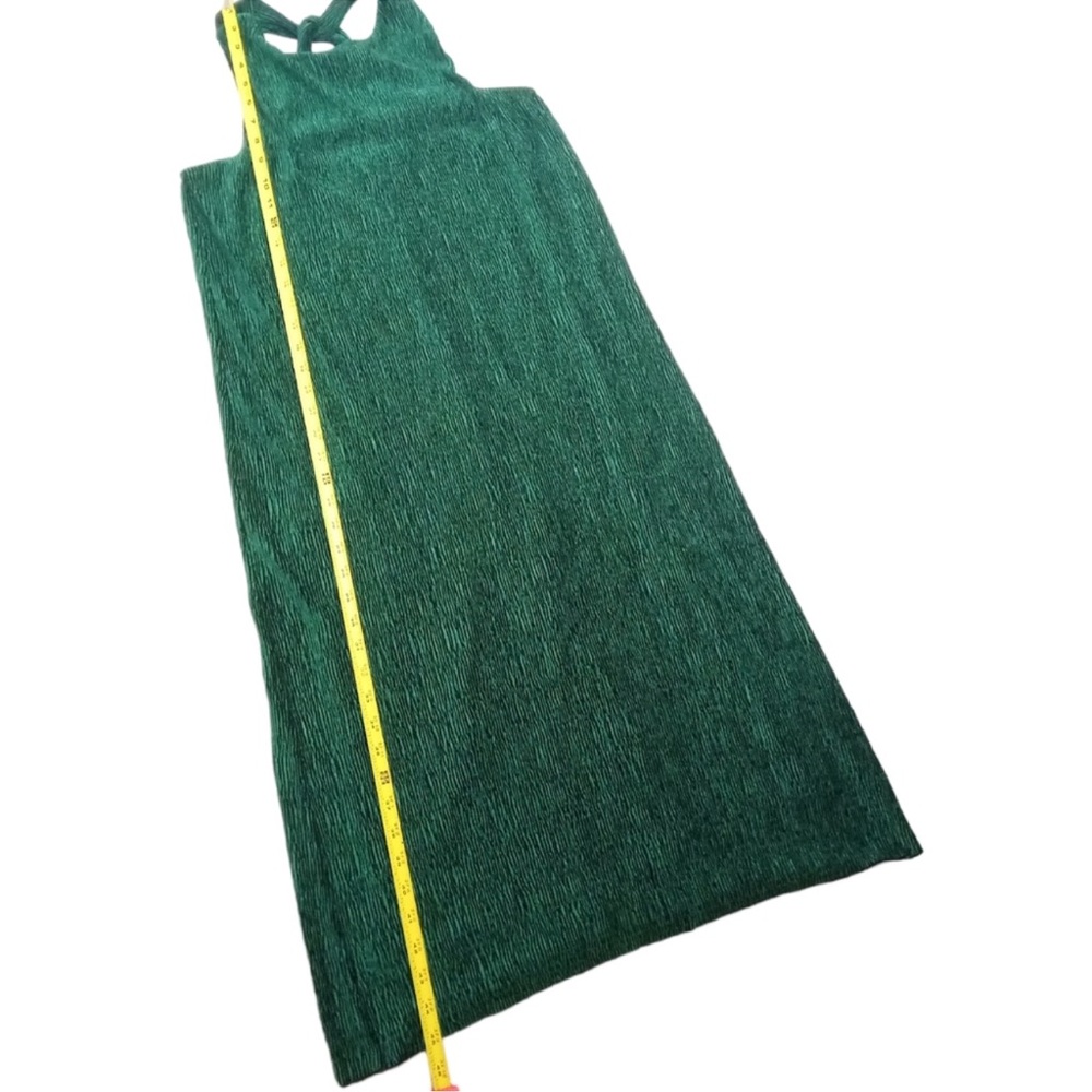 Maeve Adrienne Twist-Back Velvet Midi Dress in Green - Picture 7 of 8